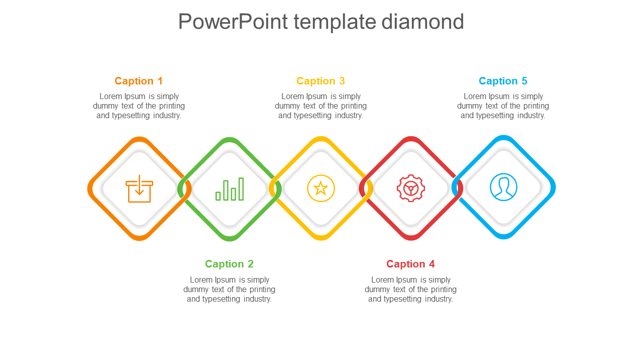 Free - Attractive PowerPoint Template Diamond In Multicolor Model